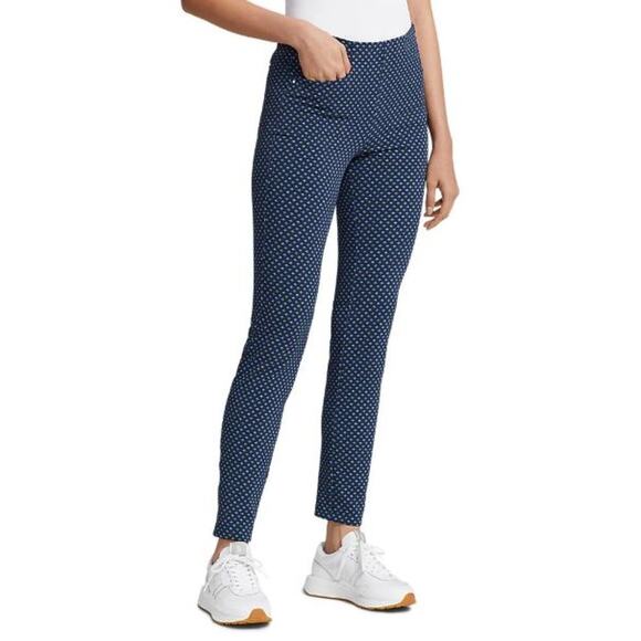 NWT RLX Ralph Lauren Printed Eagle Pants Women's Size 4P Blue Sport Diamond Deco
